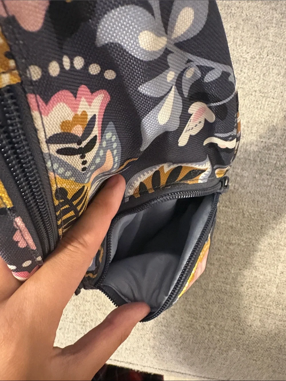 Vera Bradley Navy Floral Crossbody Sling with Yellow & Pink Accents